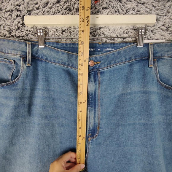 Old Navy Women Western Boho Kicker Boot-Cut Jeans Plus 30 Blue Mid-Rise Stretch - Picture 4 of 11